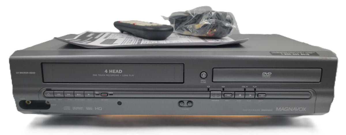 Refurbished Magnavox MWD2205 VCR DVD Combo With Remote and Manual