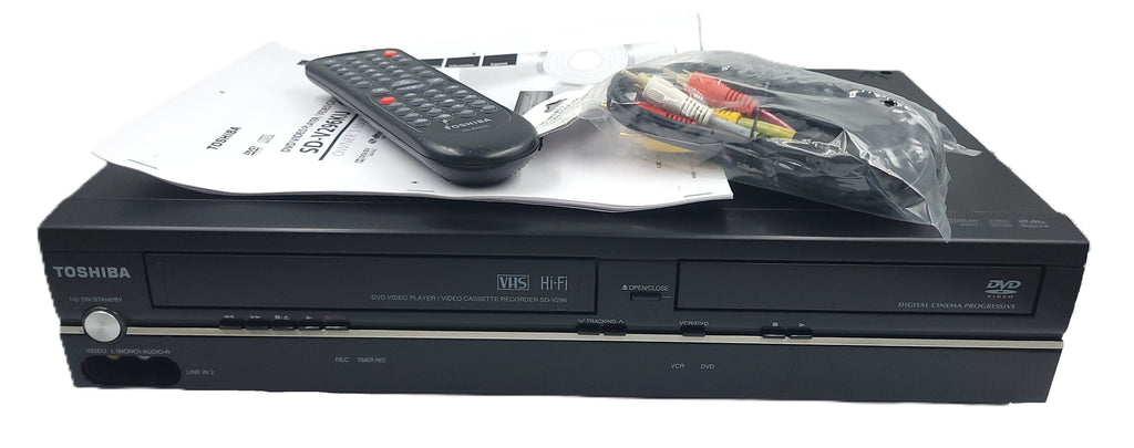 Refurbished Toshiba SD-V296 Hi-Fi VCR DVD Combo with Remote, Manual, and Cables